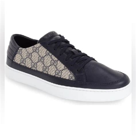 gucci men's common gg supreme low top sneakers|gucci sneakers size 8 price.